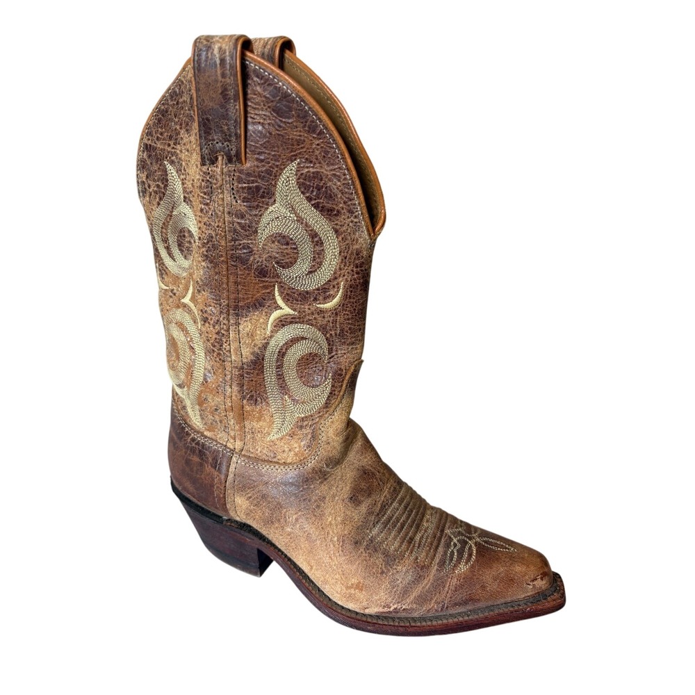 Justin Boots‎ Womens Brown Distressed Leather Western Cowboy Boots Size 6.5B
